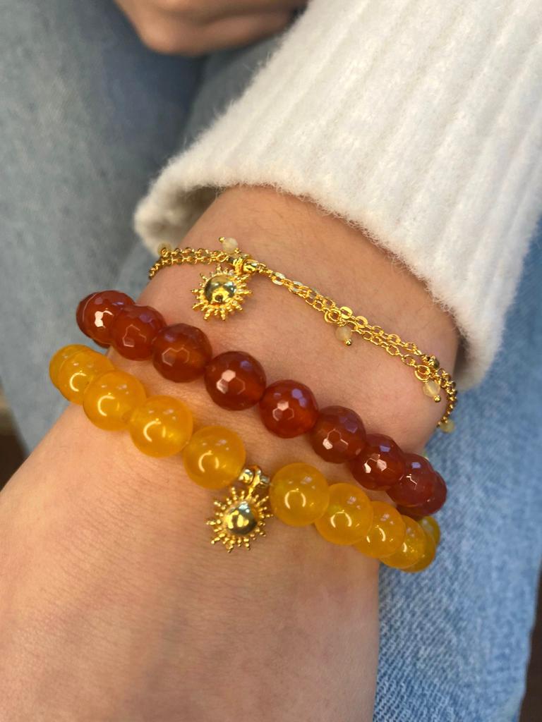 Sun Bracelet set in Vermeil for Positivity & Happiness
