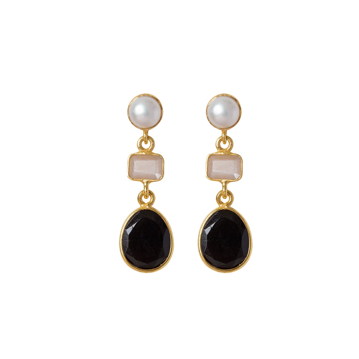 Gemstone Drop Earring 18kt 925 Sterling Silver