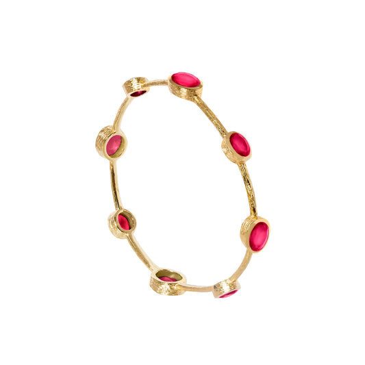 The Gemstone Fuchsia Onyx bangle representing Confidence, Power and Self Worth