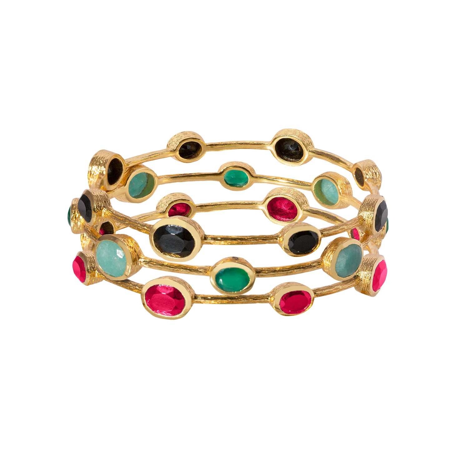 The Gemstone Fuchsia Onyx bangle representing Confidence, Power and Self Worth