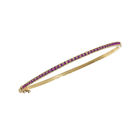 Crystal Vermeil Bangle of Hope, Trust & Ambition - Cerise Pink