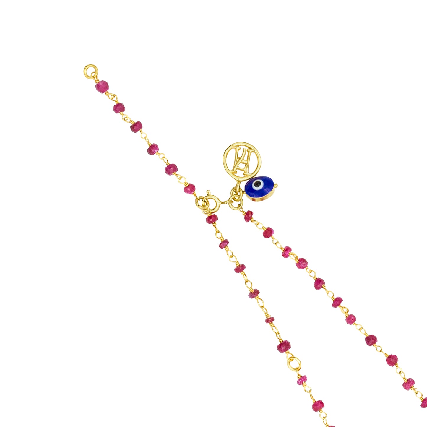 Hand Charm Gemstone Vermeil Necklace for Power & Strength