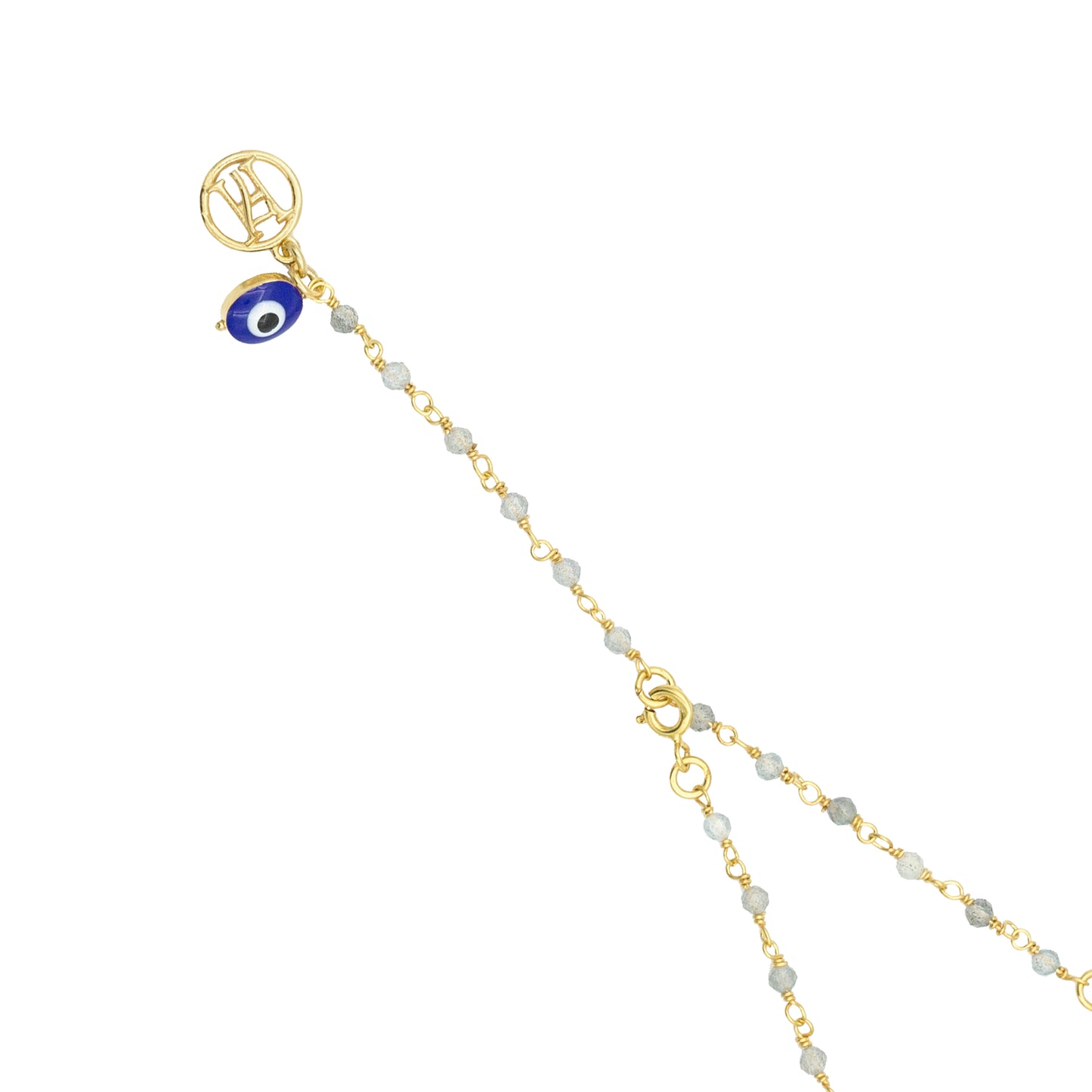 Leaf Charm Gemstone Vermeil Necklace for Growth & Abundance