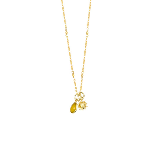 Sun Charm Vermeil Necklace for Positivity & Happiness