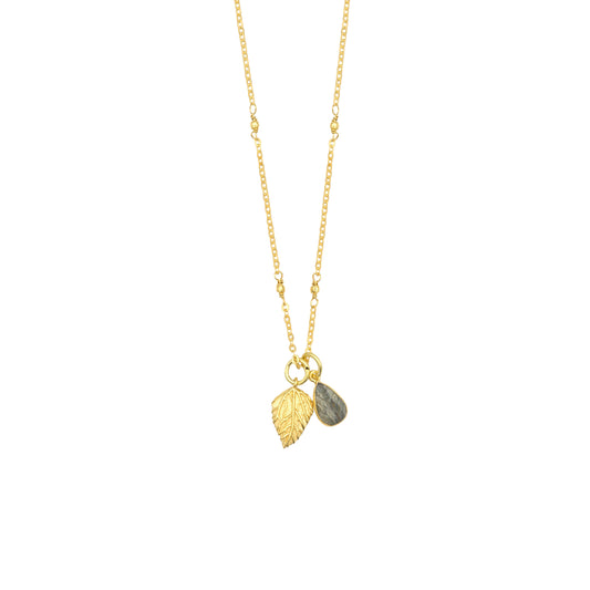 Leaf Charm Vermeil Necklace for Growth & Abundance