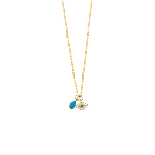 Third Eye Charm Vermeil Necklace for Protection
