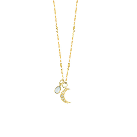 Moon Charm Vermeil Necklace for Enlightenment