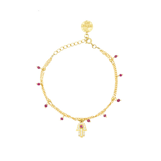 Hand Bracelet set in Vermeil for Power & Strength