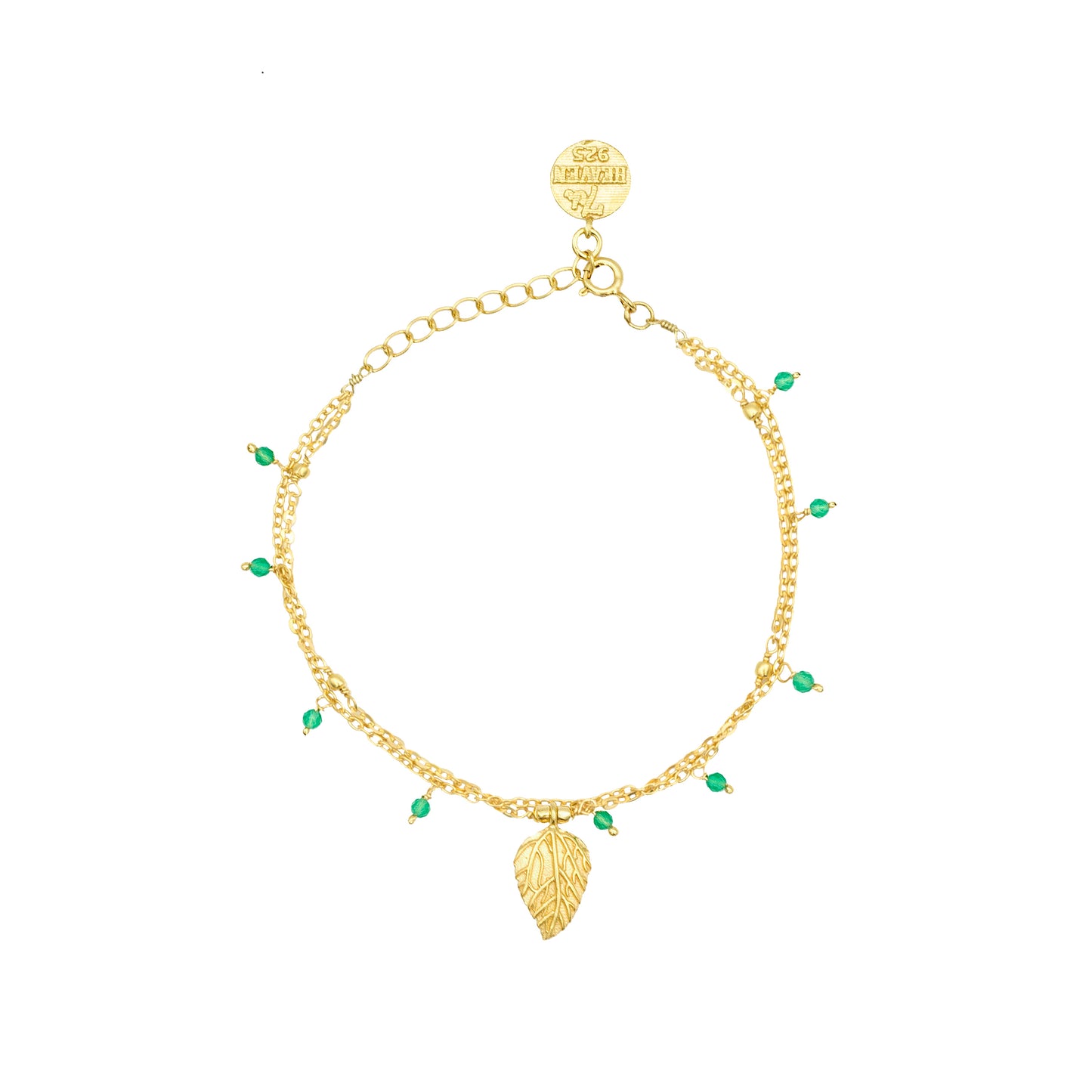 Leaf Bracelet set in Vermeil for Growth & Abundance