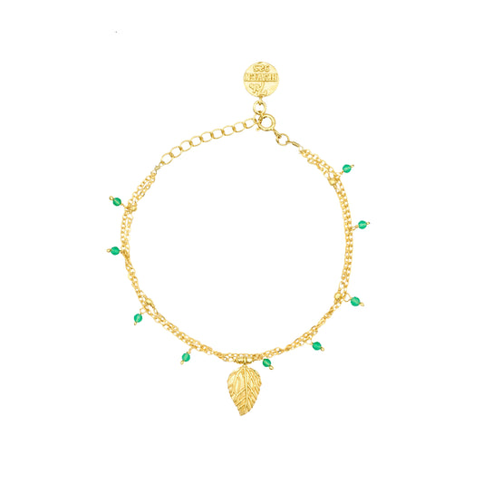 Leaf Bracelet set in Vermeil for Growth & Abundance