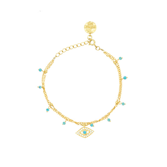 Third Eye Bracelet set in Vermeil for Protection