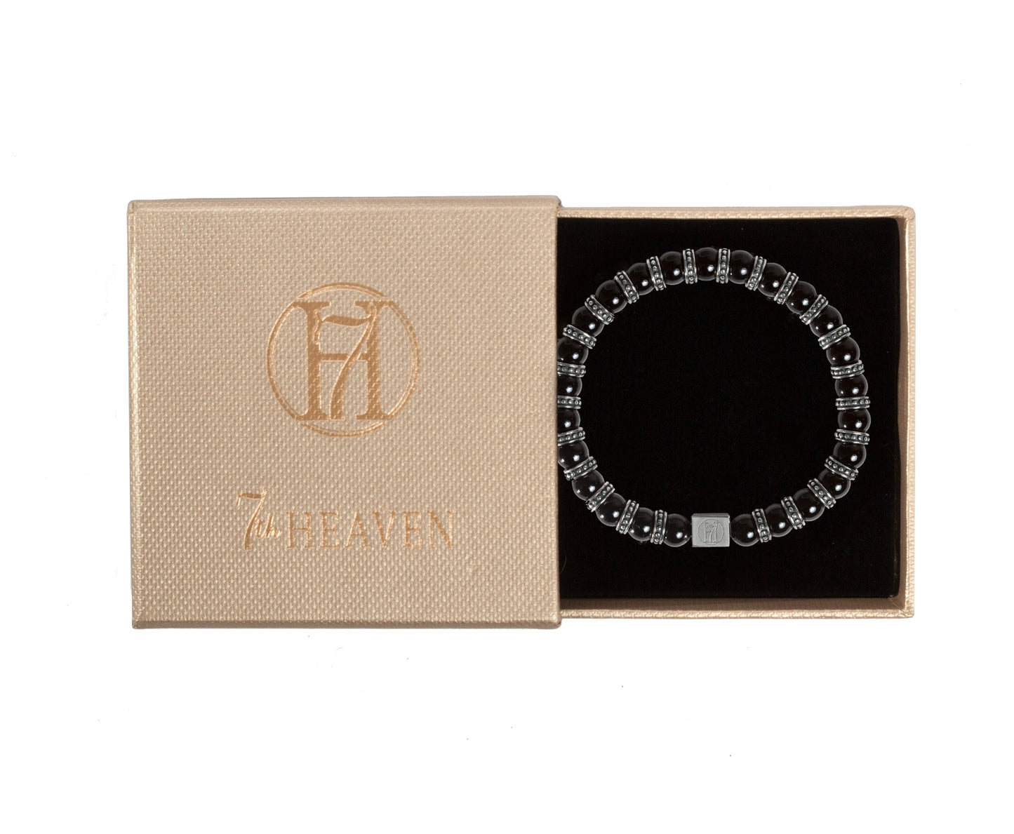Men's Matte Black Onyx Bracelet for Strength, Power & Protection