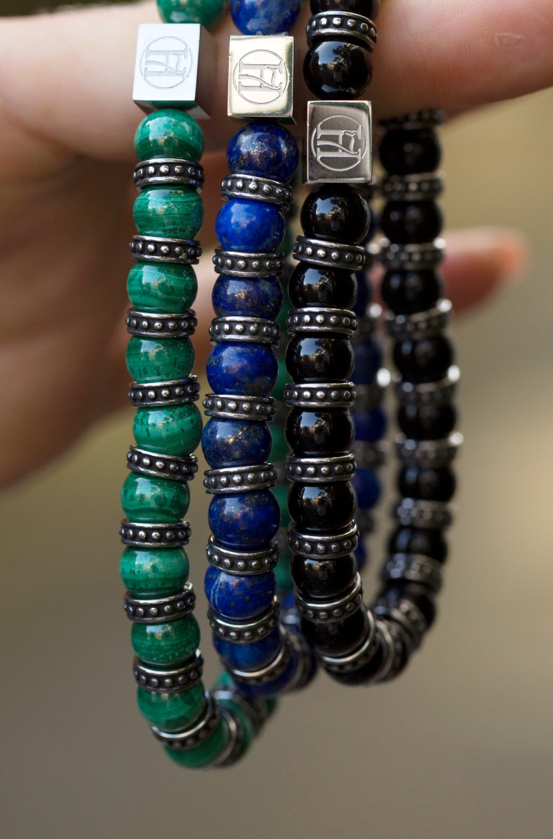 Men's Black Onyx Bracelet Bracelet for Strength, Power & Protection
