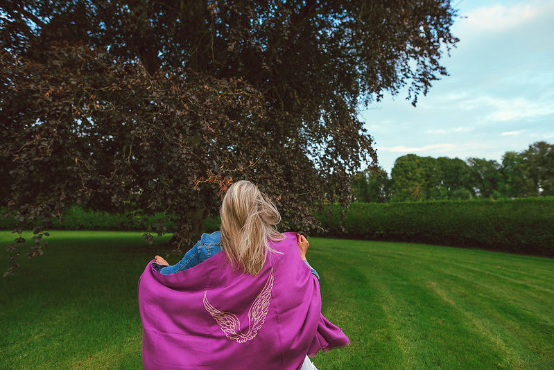 Angel Chameul Pink Meditation Wrap Scarf for Love, Passion & Relationships