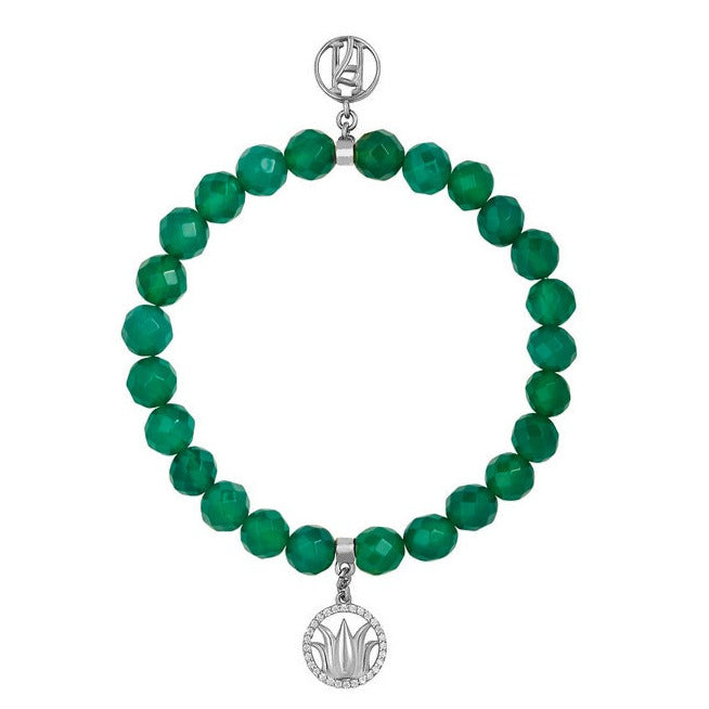 The Heart Chakra 925 Sterling Silver 18kt Gold Plated Lotus Diamante Bracelet
