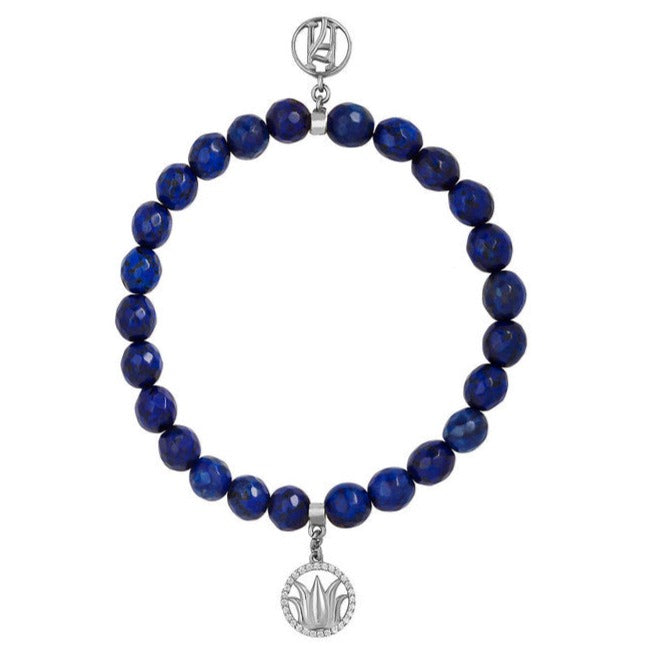 The Third eye Chakra 925 Sterling Silver 18kt Gold Plated Lotus Diamante Bracelet