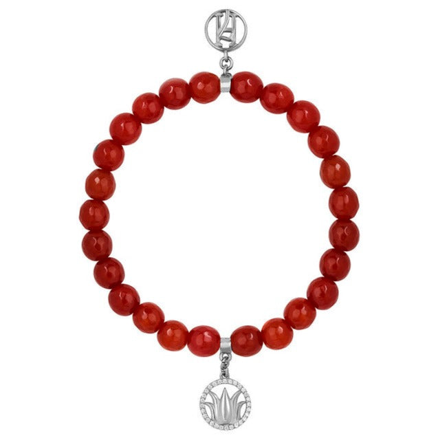 The Sacral Chakra 925 Sterling Silver 18kt Gold Plated Lotus Diamante Bracelet