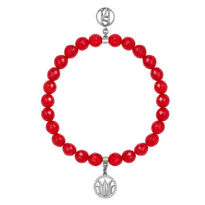 The Base Chakra 925 Sterling Silver 18kt Gold Plated Lotus Diamante Bracelet
