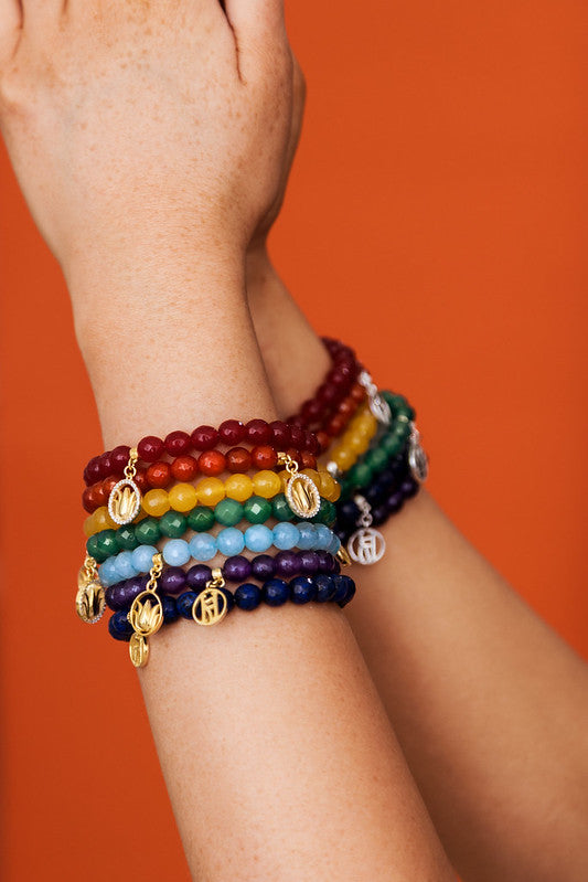 The Heart Chakra 925 Sterling Silver 18kt Gold Plated Lotus Diamante Bracelet