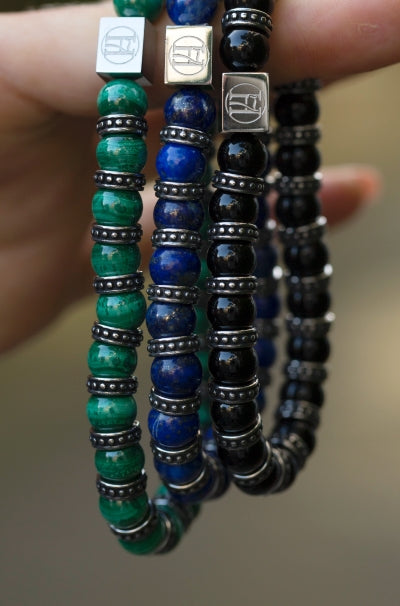 Men's Matte Black Onyx Bracelet for Strength, Power & Protection