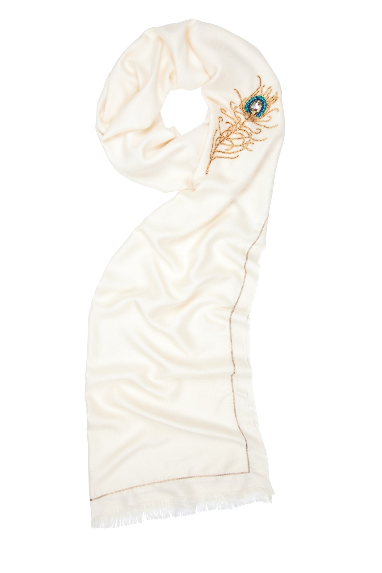 Angel Gabriel Ivory Wrap Scarf for Communication, Family & Creativity