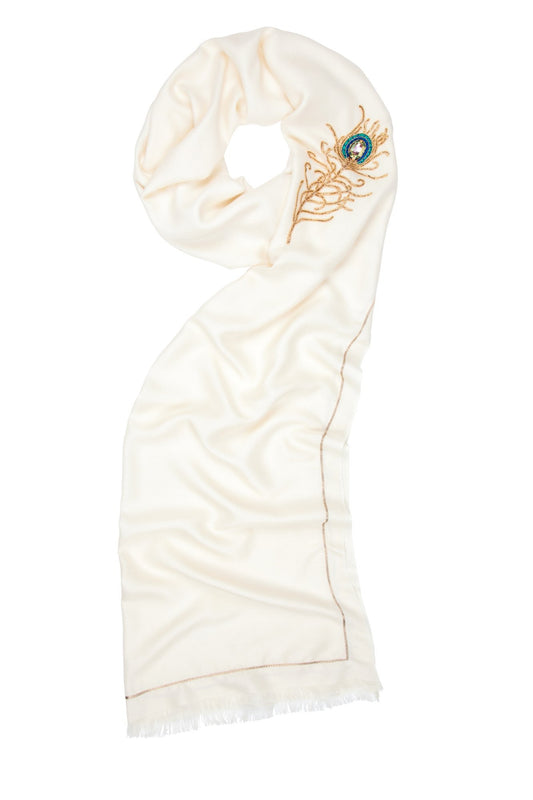 Angel Gabriel Ivory Wrap Scarf for Communication, Family & Creativity