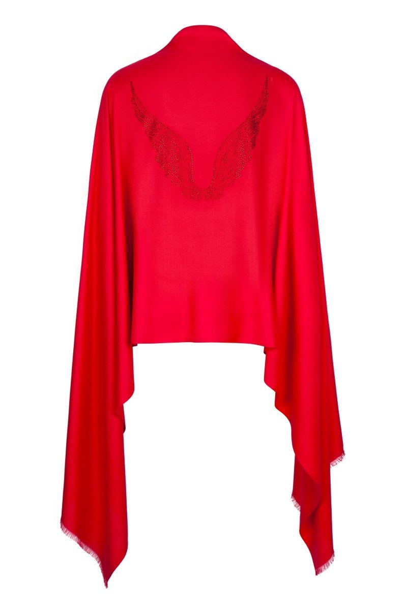 Angel Uriel Red Wrap Wings Scarf for Inspiration, Study & Success