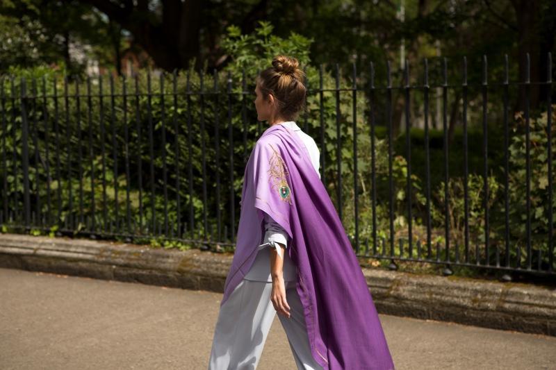 7th Heaven angel Raphael purple spiritual wrap scarf for for PROTECTION, STRENGTH and COURAGE