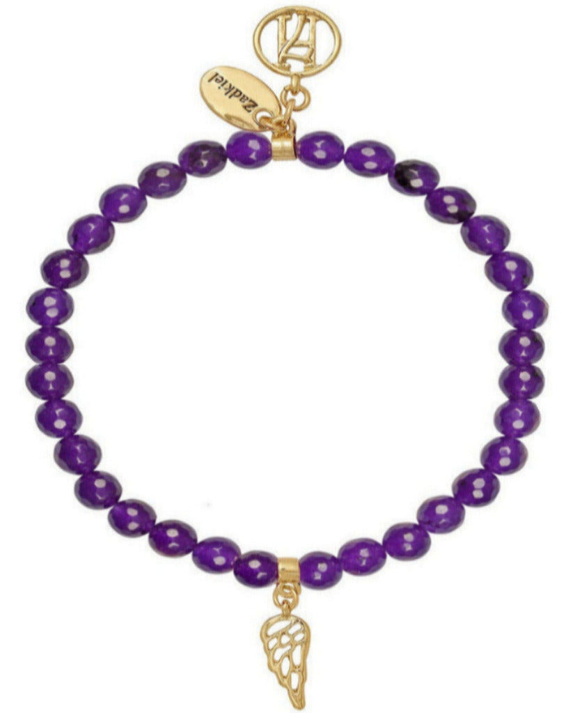 Angel Zadkiel Bracelet For Motivation, Trust & Clarity With Wing Charm