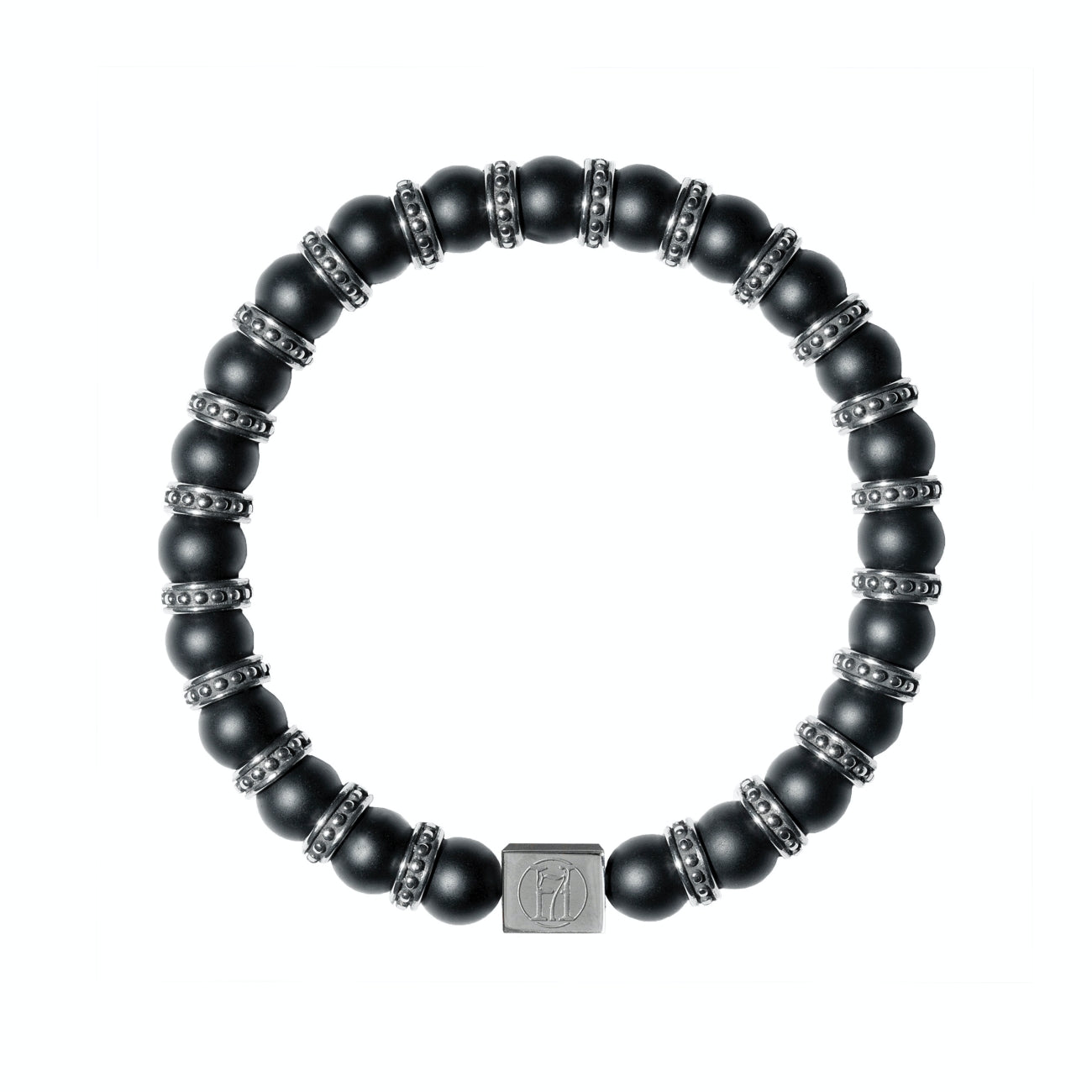 Men's Matte Black Onyx Bracelet for Strength, Power & Protection