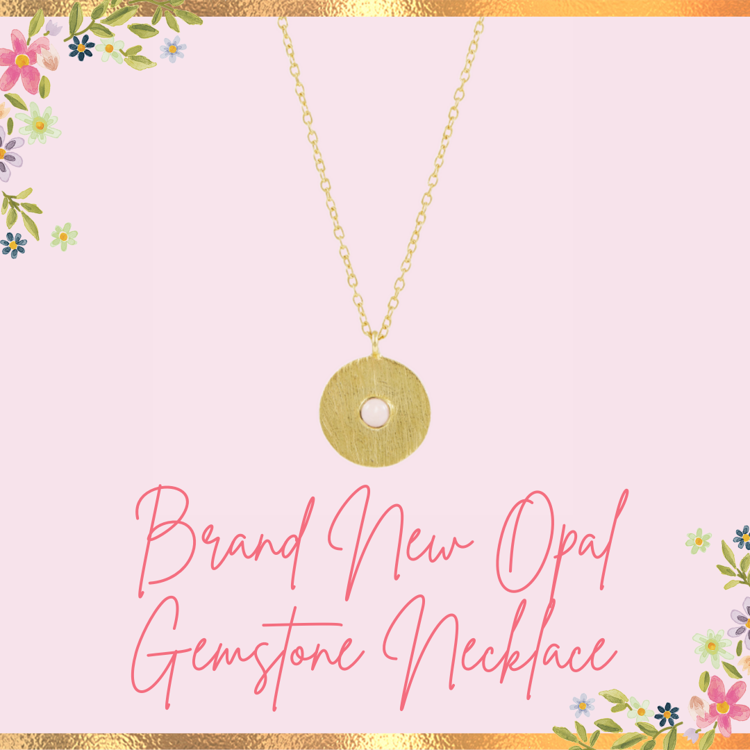 New Opal Gemstone Vermeil Necklace for Hope & Purity