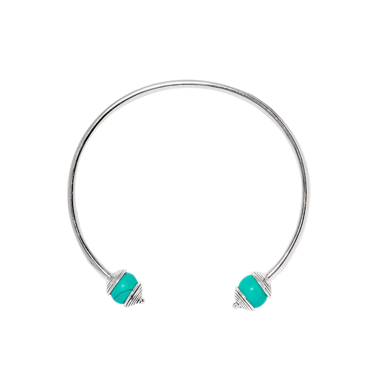 925 Silver & Turquoise Bangle For Luck, Protection & Health