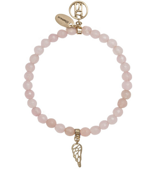 Angel Chameul Rose-Quartz Bracelet for Love, Passion & Relationships
