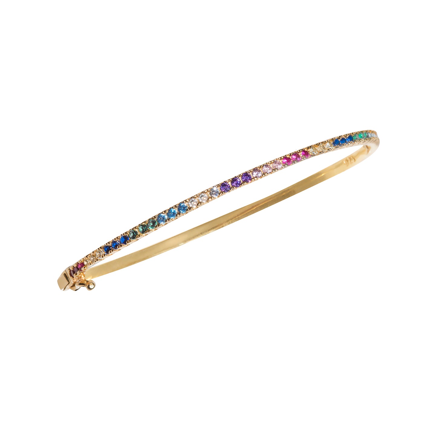 Crystal Vermeil Bangle of Hope, Trust & Ambition - Multicolour