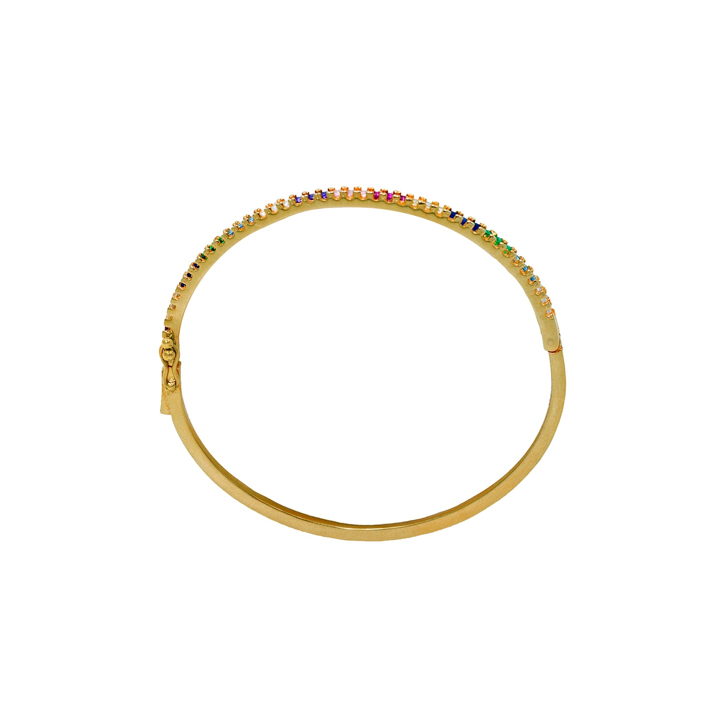 Crystal Vermeil Bangle of Hope, Trust & Ambition - Multicolour