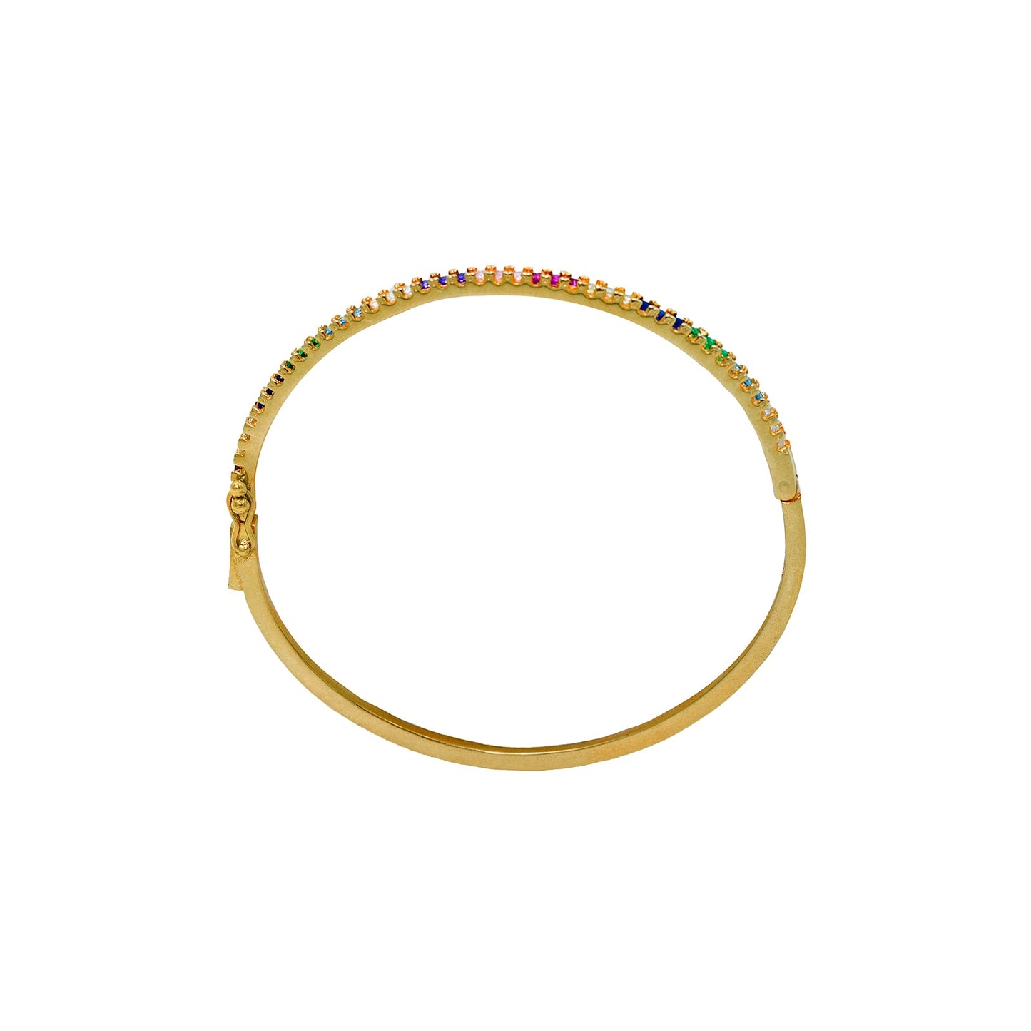 Crystal Vermeil Bangle of Hope, Trust & Ambition - Cerise Pink