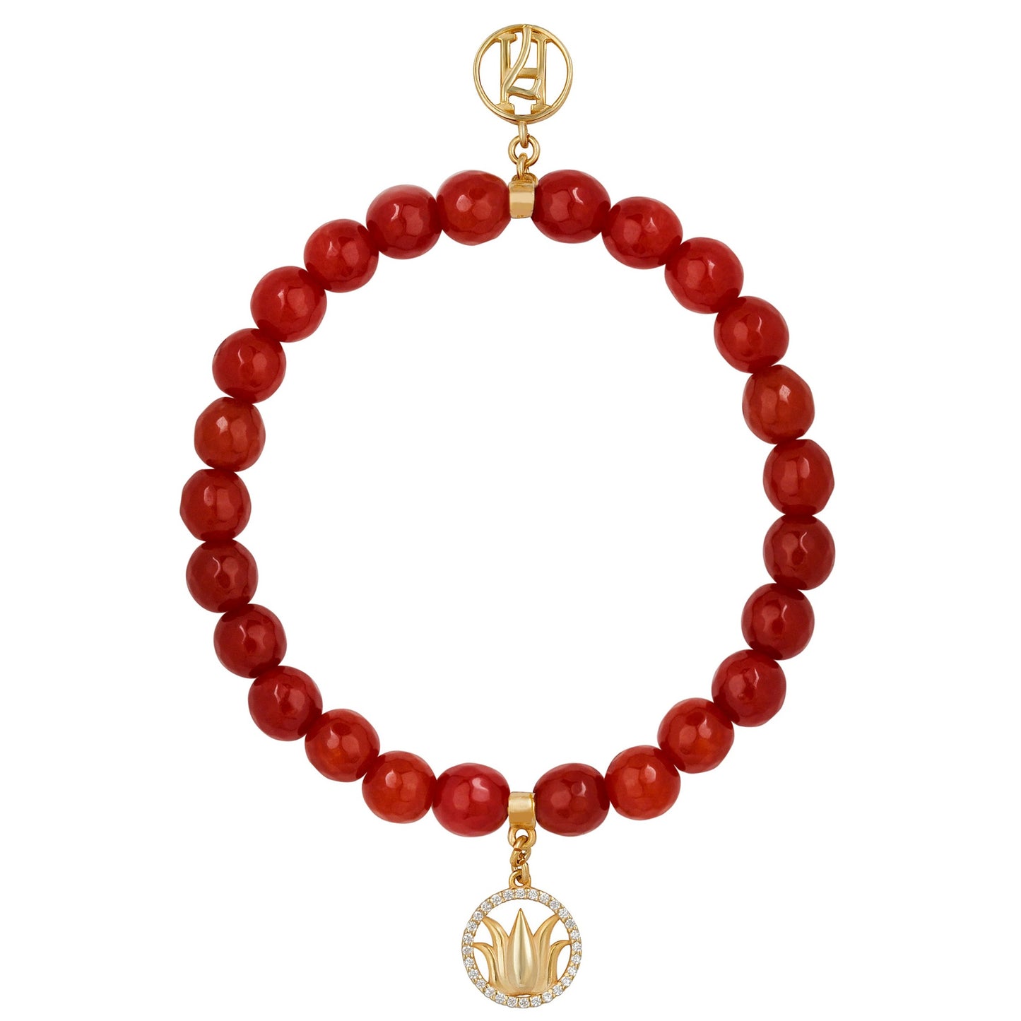 The Sacral Chakra 925 Sterling Silver 18kt Gold Plated Lotus Diamante Bracelet