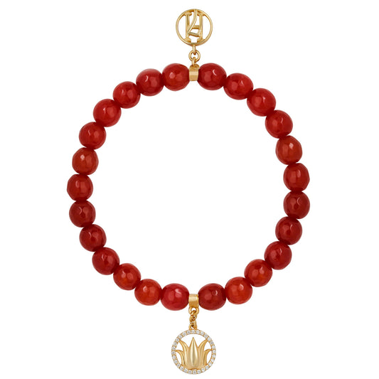 The Sacral Chakra 925 Sterling Silver 18kt Gold Plated Lotus Diamante Bracelet