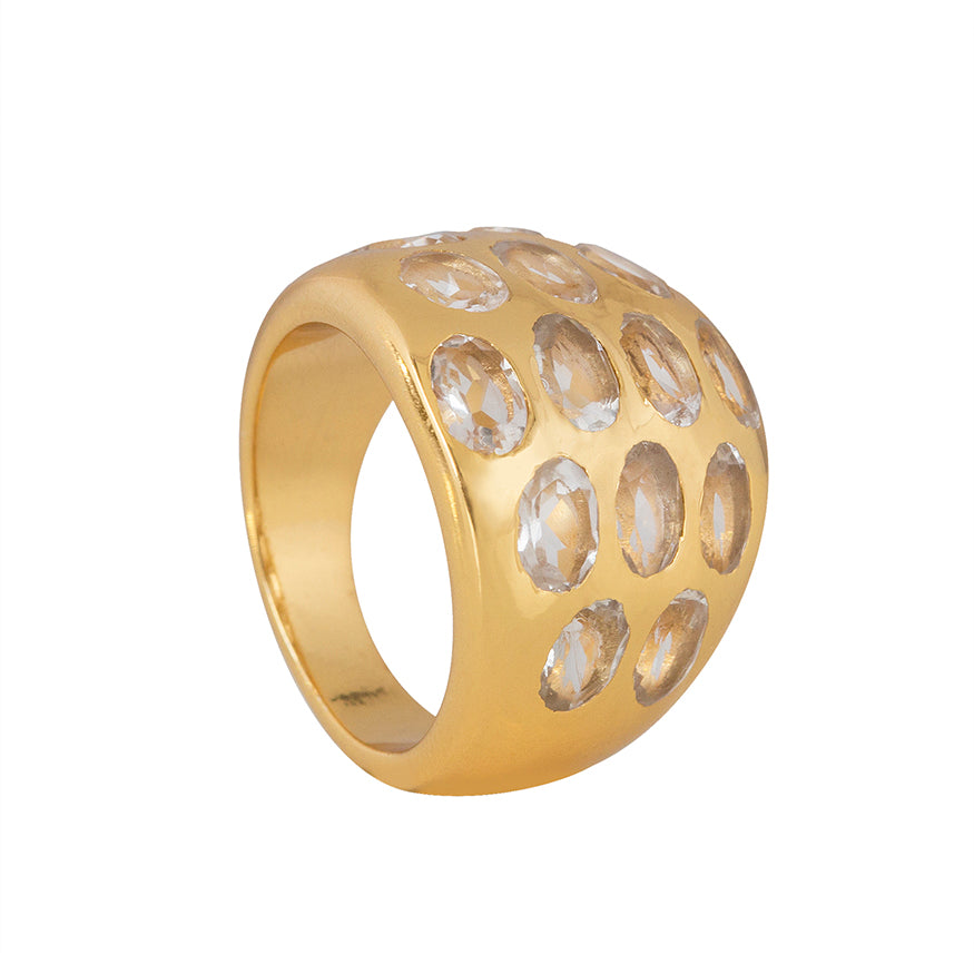 Crystal 18KT Vermeil Starlight Ring Collection Representing Love, Light and Spiritual Power