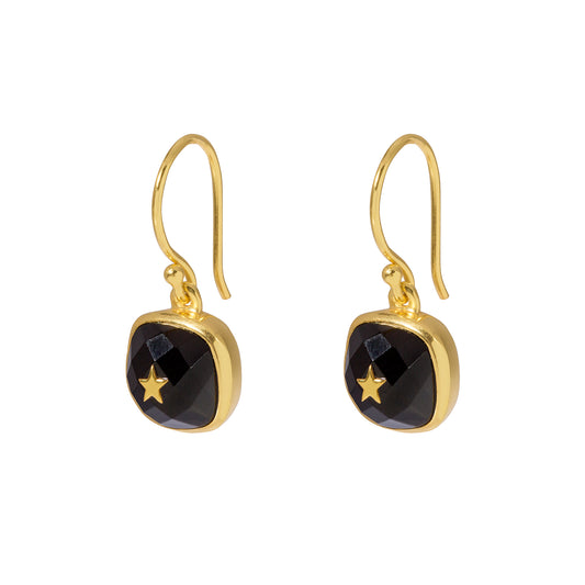 Black Onyx Star Earring Representing Protection, Strength and Power