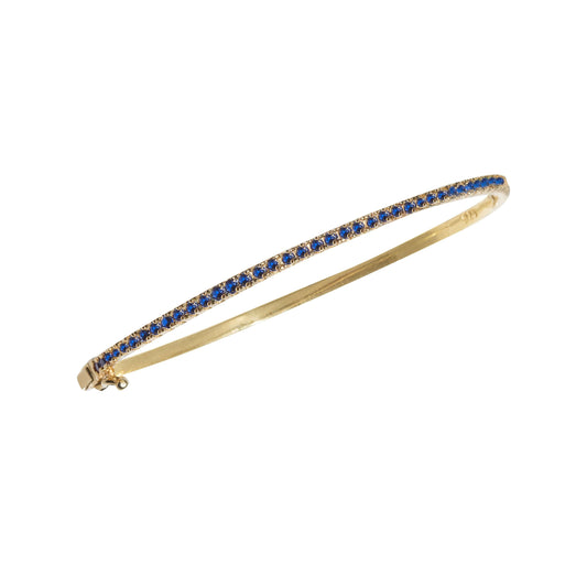 Crystal Vermeil Bangle of Hope, Trust & Ambition - French Navy Blue
