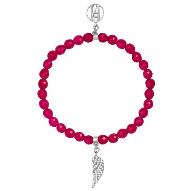 Angel Uriel Celestial Red Bracelet with diamante 925 Sterling Silver, 18kt Gold Plating wing charm for Inspiration, Study & Success