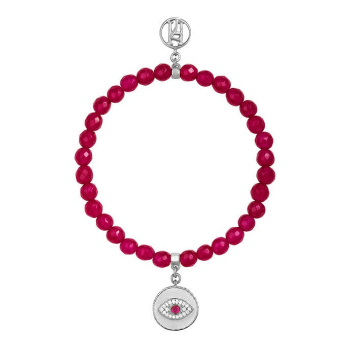 Angel Uriel Red Bracelet with diamante 925 Sterling Silver, 18kt Gold Plating Third eye for Inspiration, Study & Success