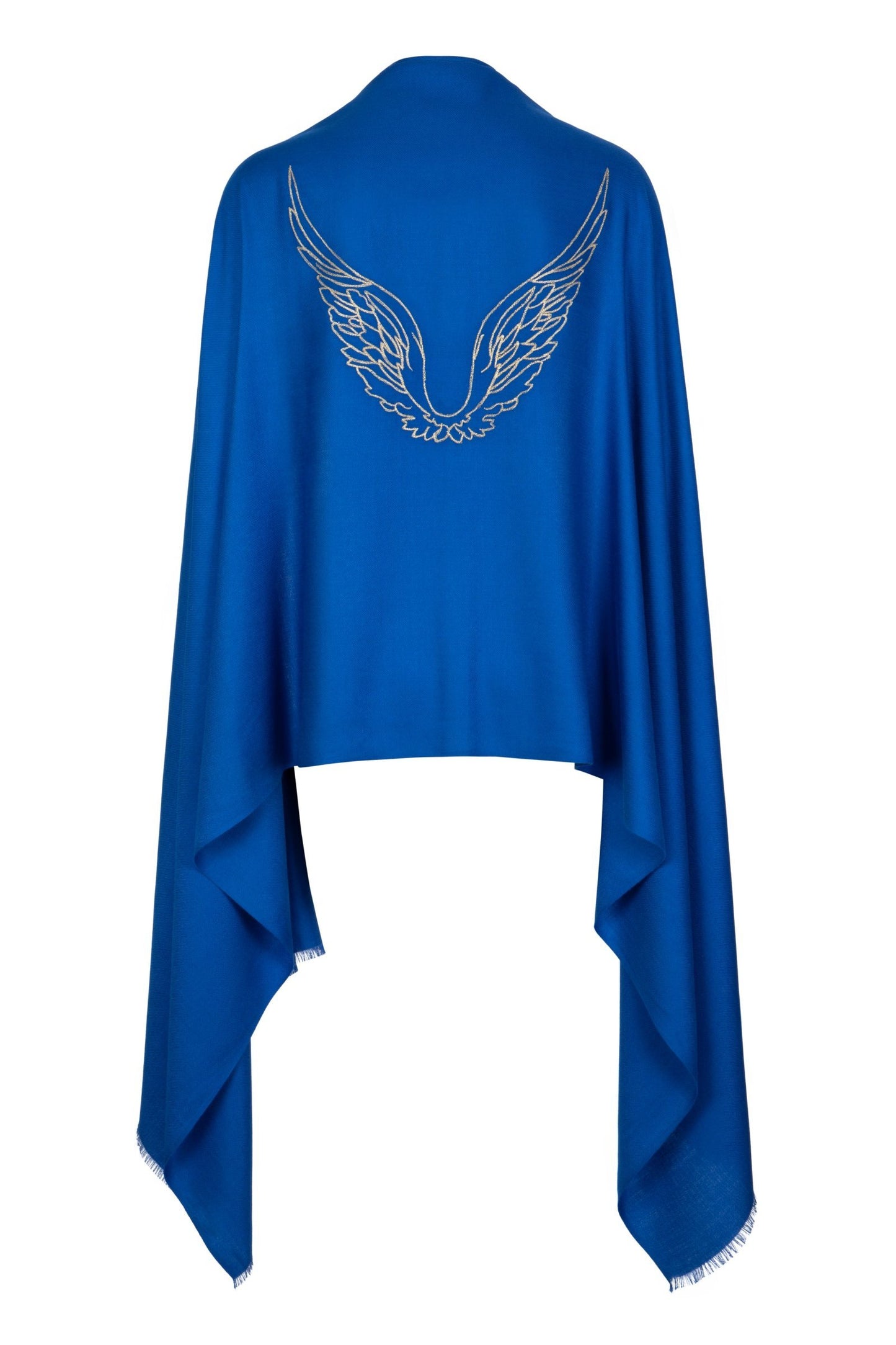 Angel Michael Blue Wrap Embroidered Wings Wrap Scarf for Protection, Strength & Courage