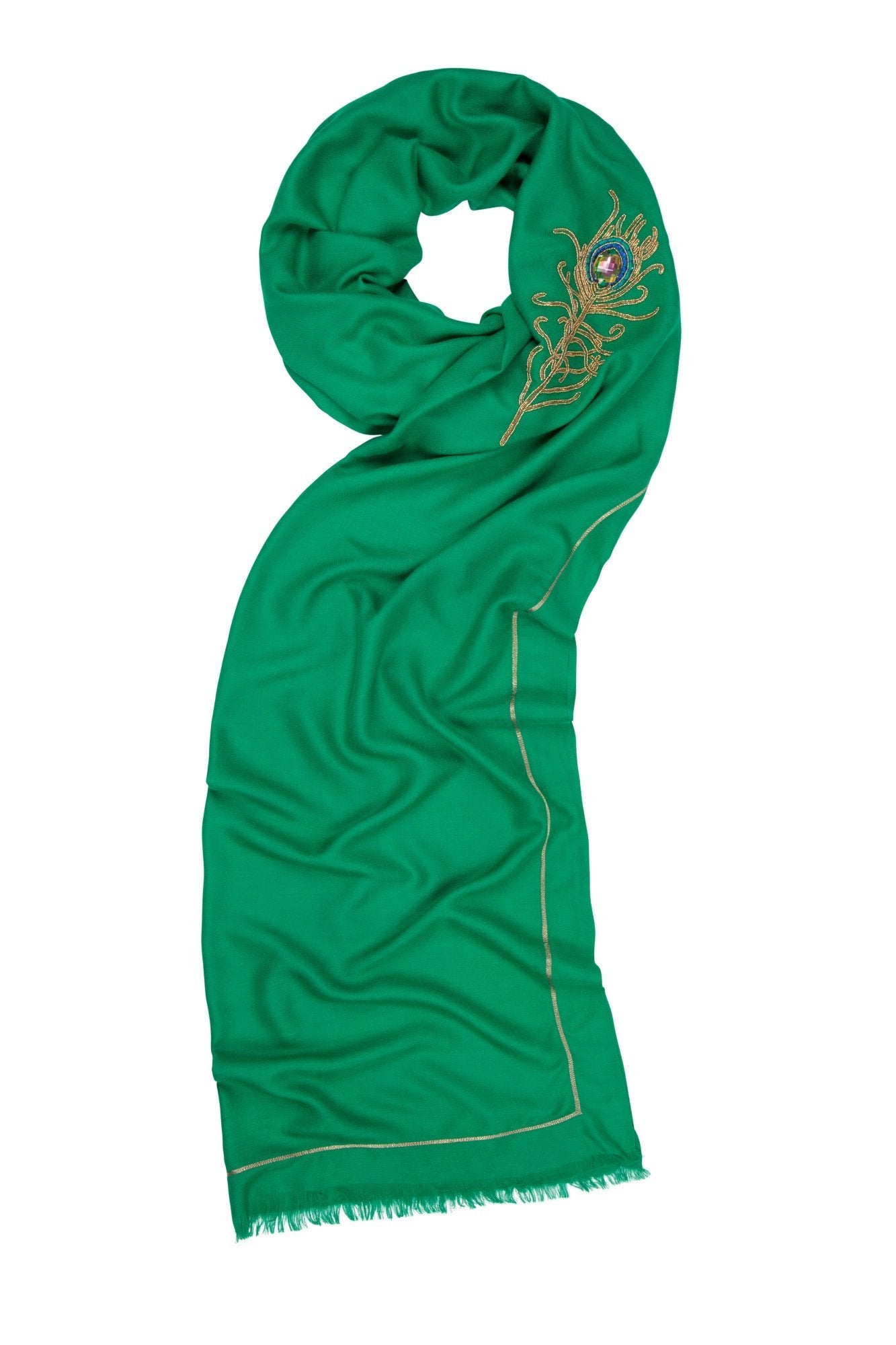 7th Heaven Green Angel Raphael Peacock Scarf for Healing, Travel & Guidance