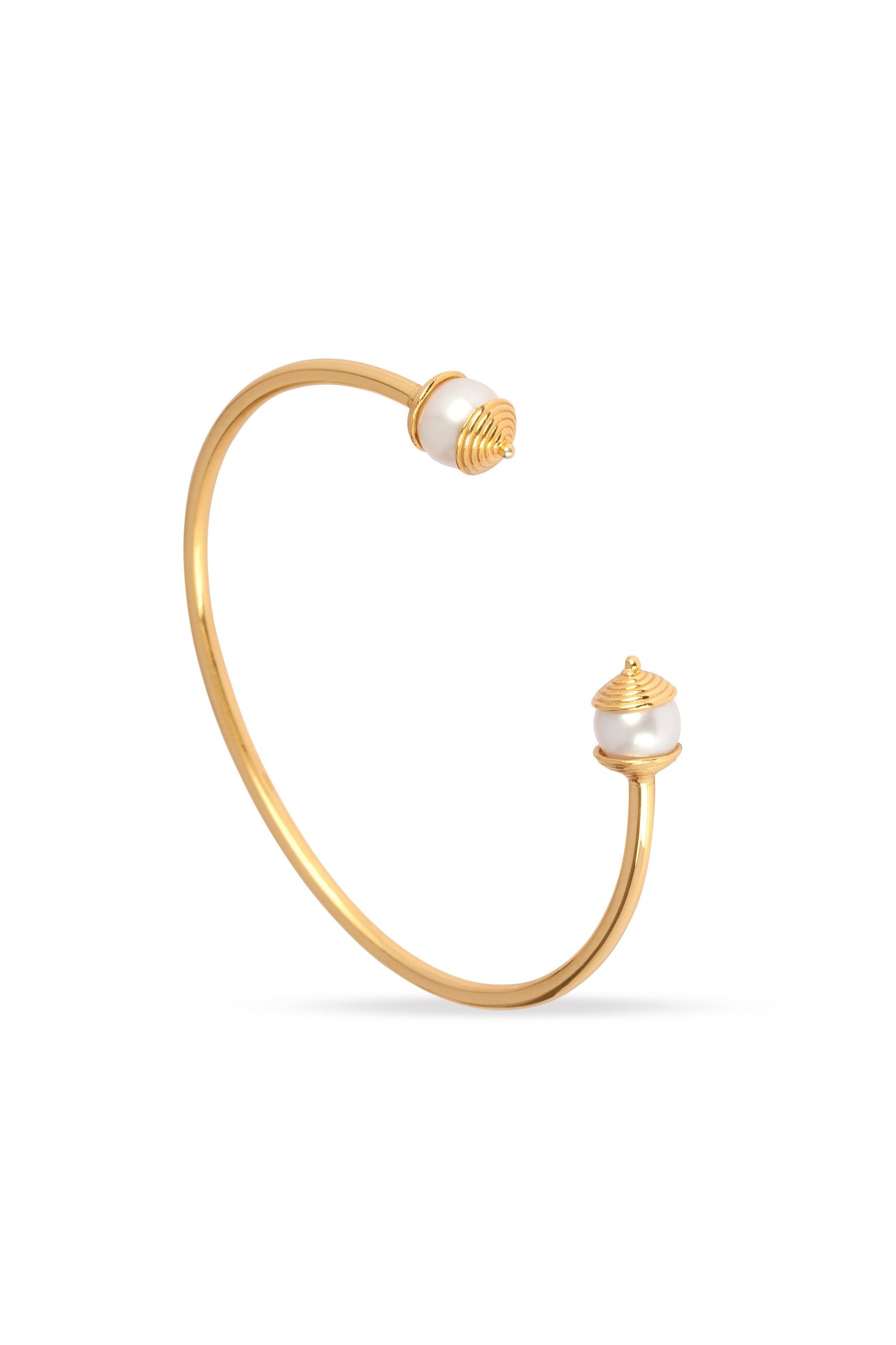 Freshwater Pearl and Gold Bangle for Purity, Harmony & Humility