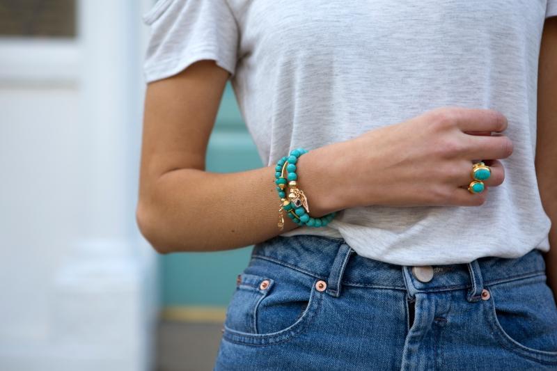 Larger Beaded Turquoise Bracelet For Luck, Protection & Health