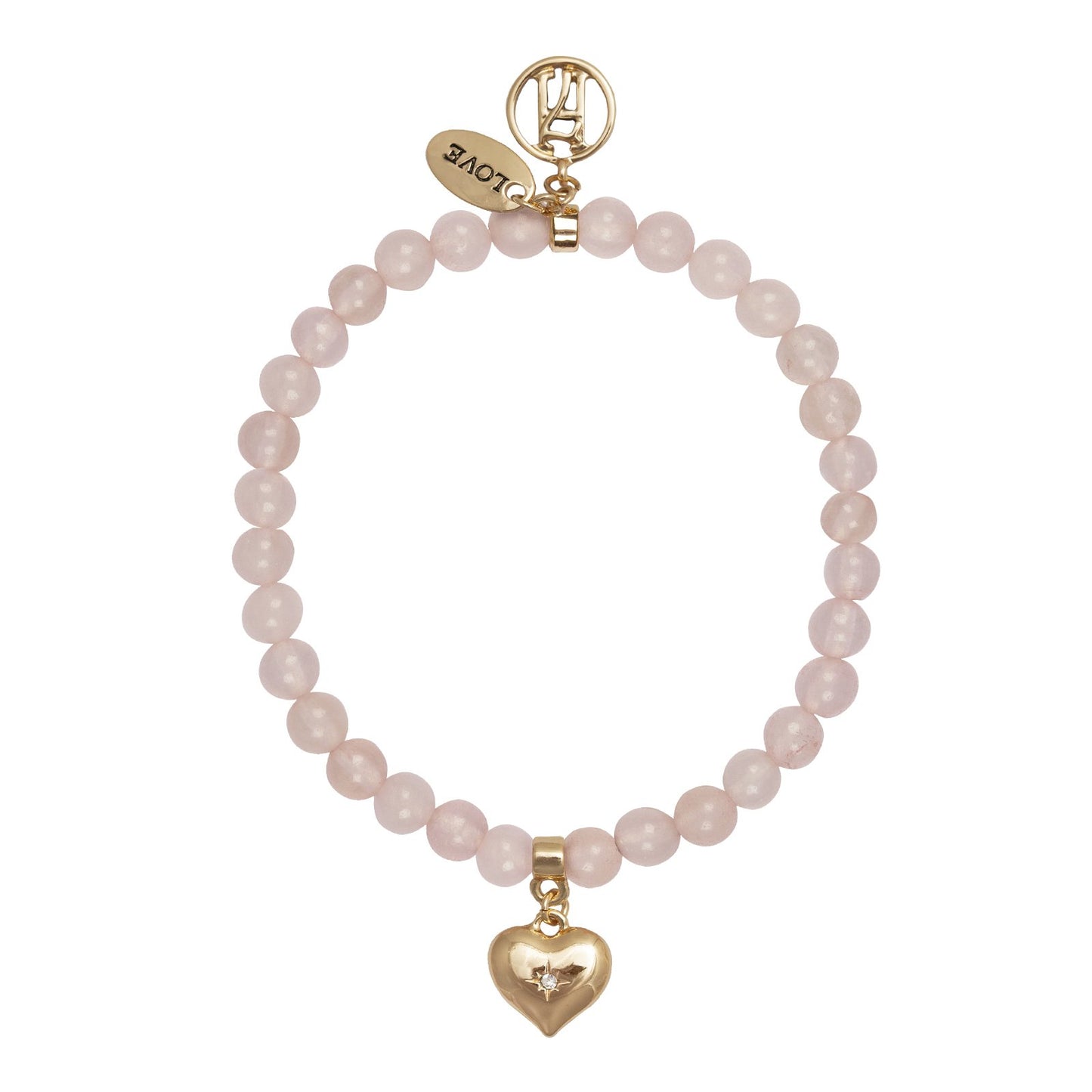 Little Heaven LOVE Rose-Quartz Bracelet with heart charm