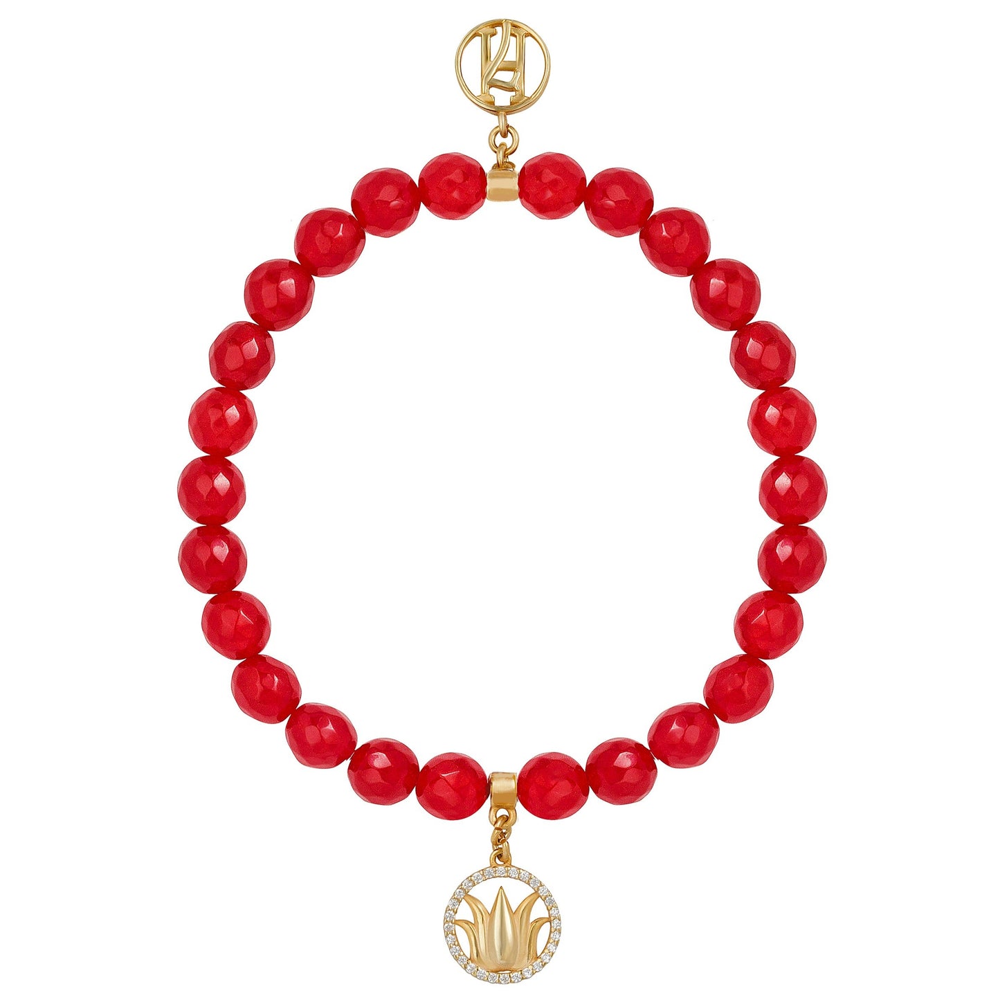 The Base Chakra 925 Sterling Silver 18kt Gold Plated Lotus Diamante Bracelet