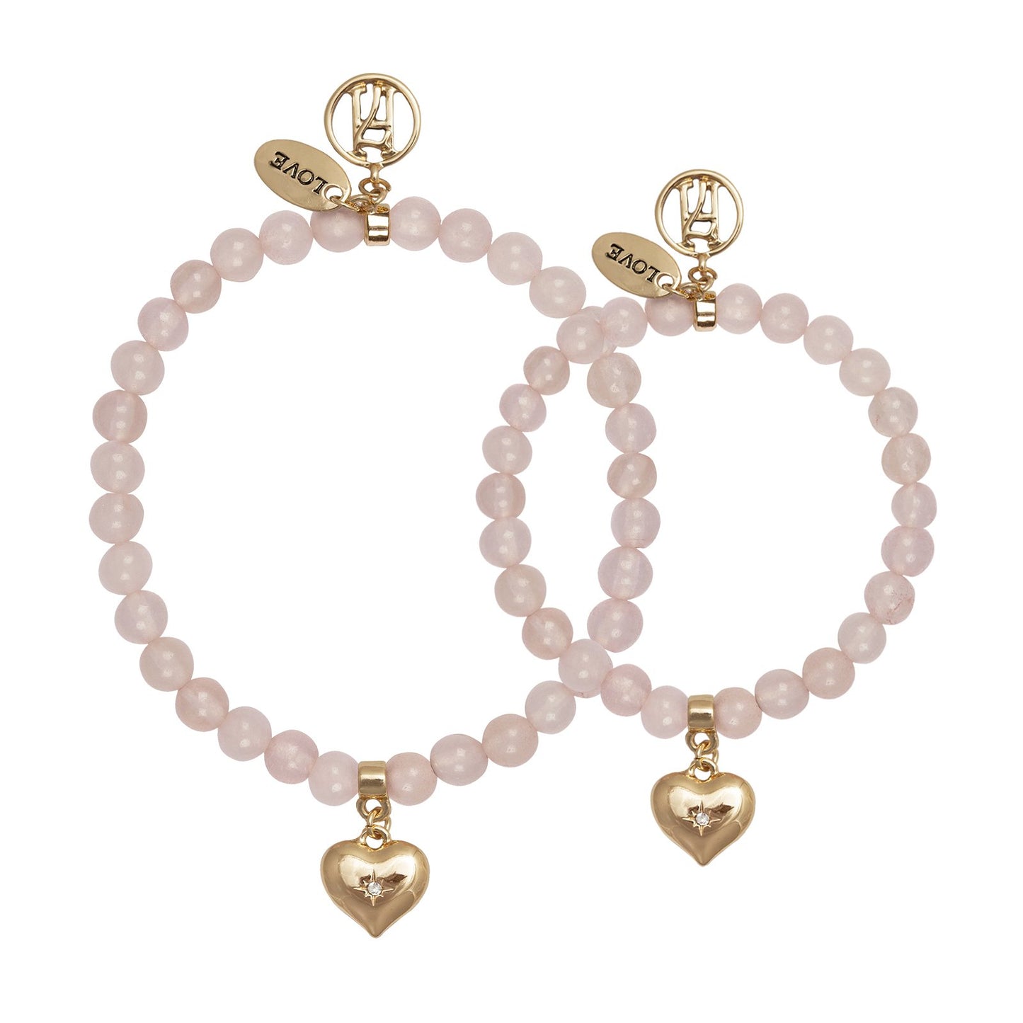 Little Heaven LOVE Rose-Quartz Bracelet with heart charm